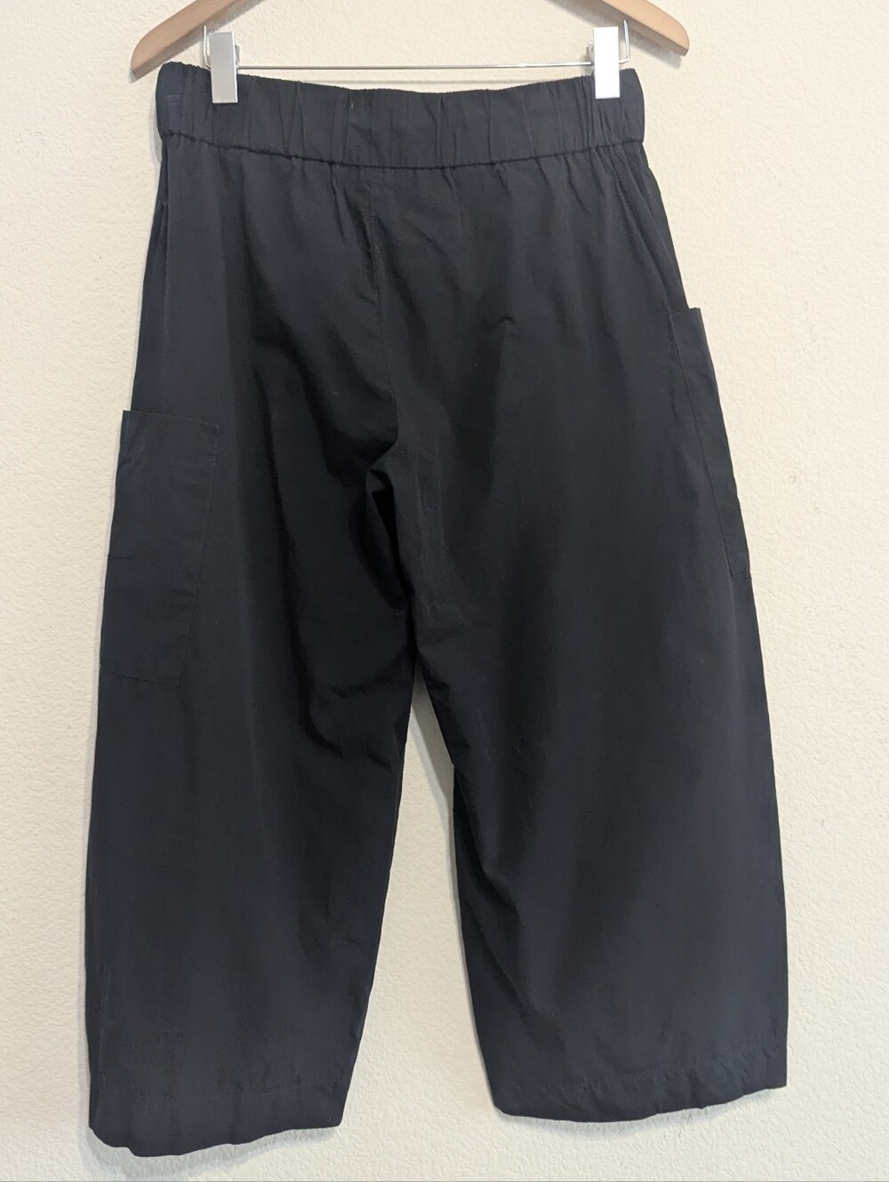 Lurdes Bergada Barrel Leg Pant Black Lagenlook Artsy Cropped Pull On Boho Sz Lg - Picture 3 of 6